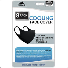 Reusable Breathable Face Masks, Cooling Anti-Bacterial Silver-Infused, Washable (8-Pack) for Men