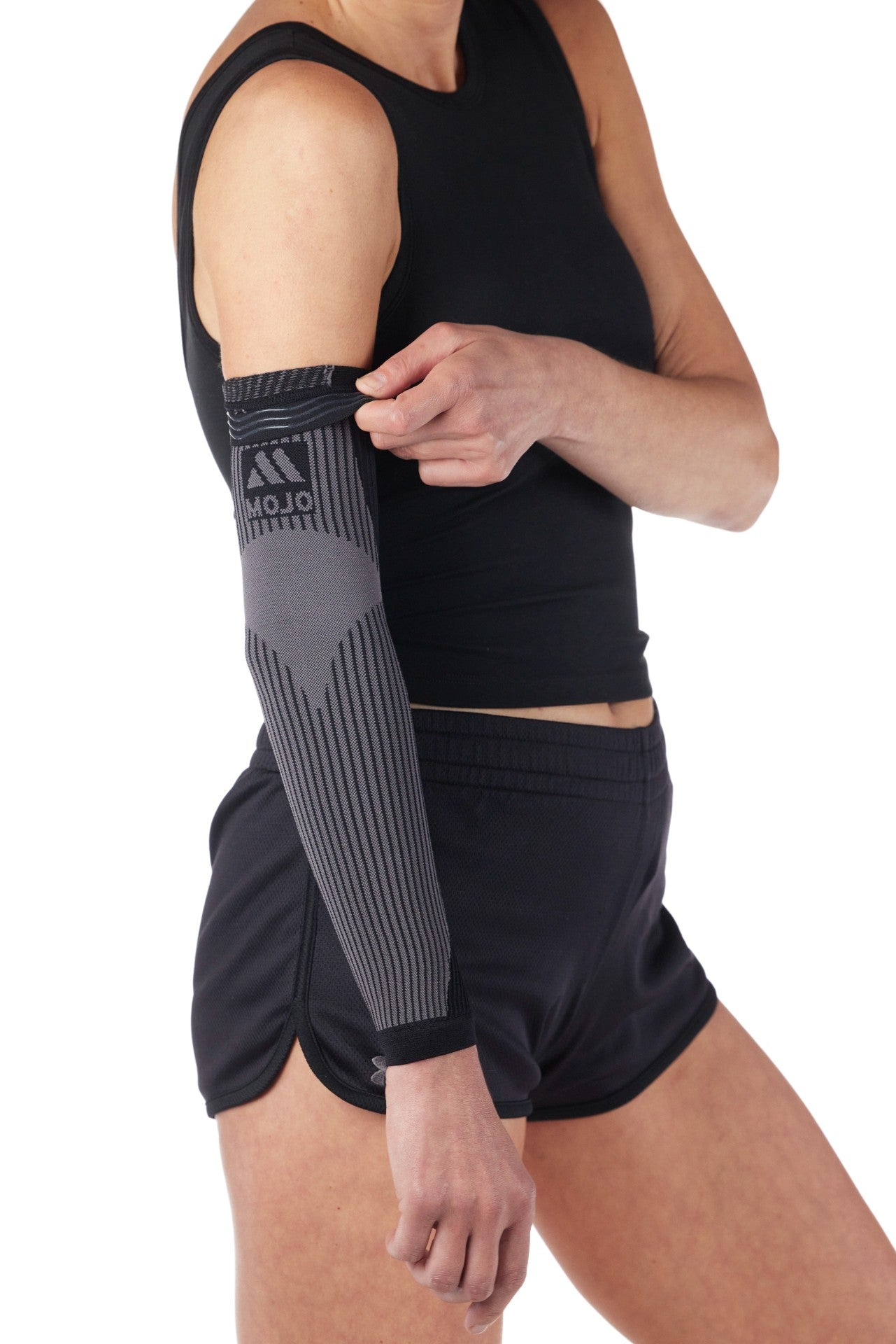 Black Lymphedema Compression Arm Sleeve for Men 20-30mmHg, M814