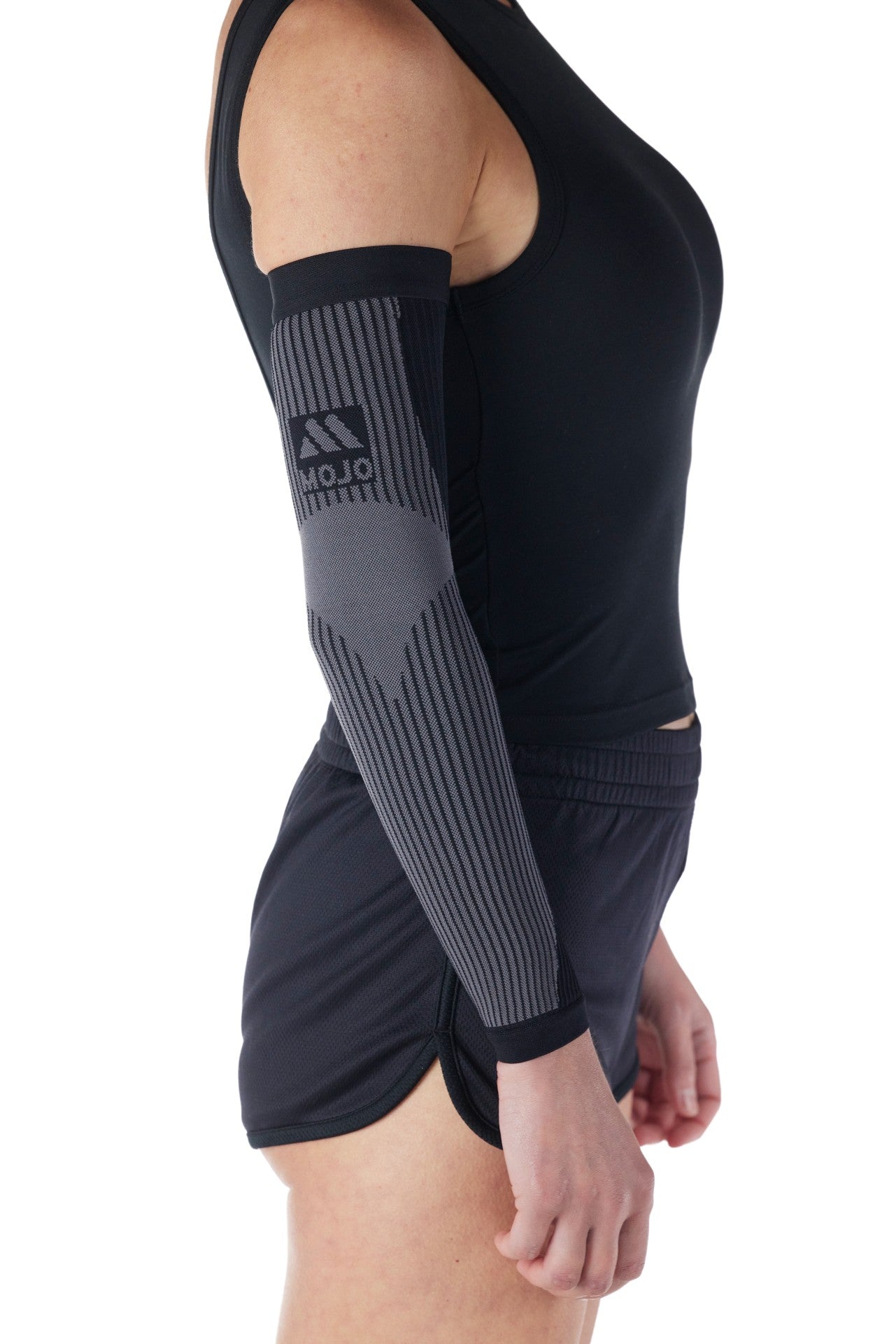 Black Lymphedema Compression Arm Sleeve for Men 20-30mmHg, M814