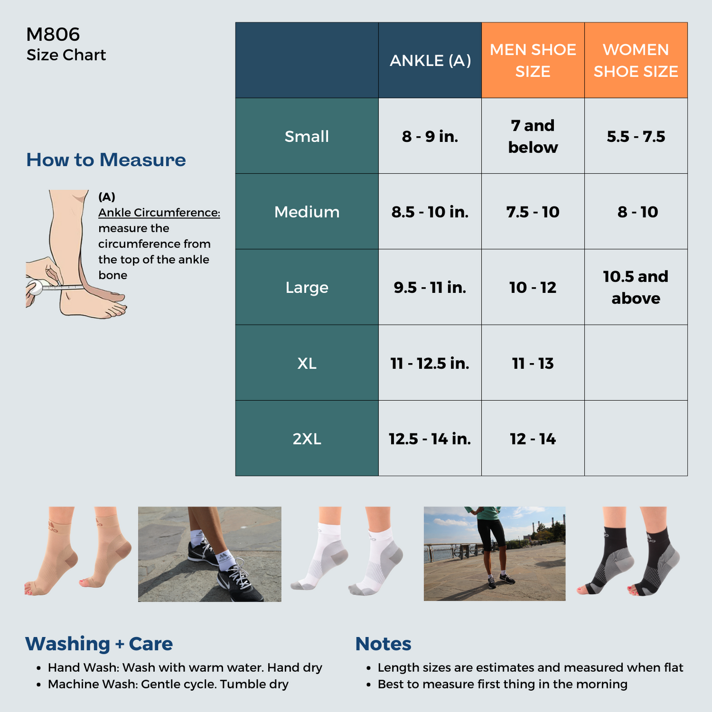 Plantar Fasciitis Open- and Closed-Toe Ankle Compression Socks for Men 30-40mmHg, M806