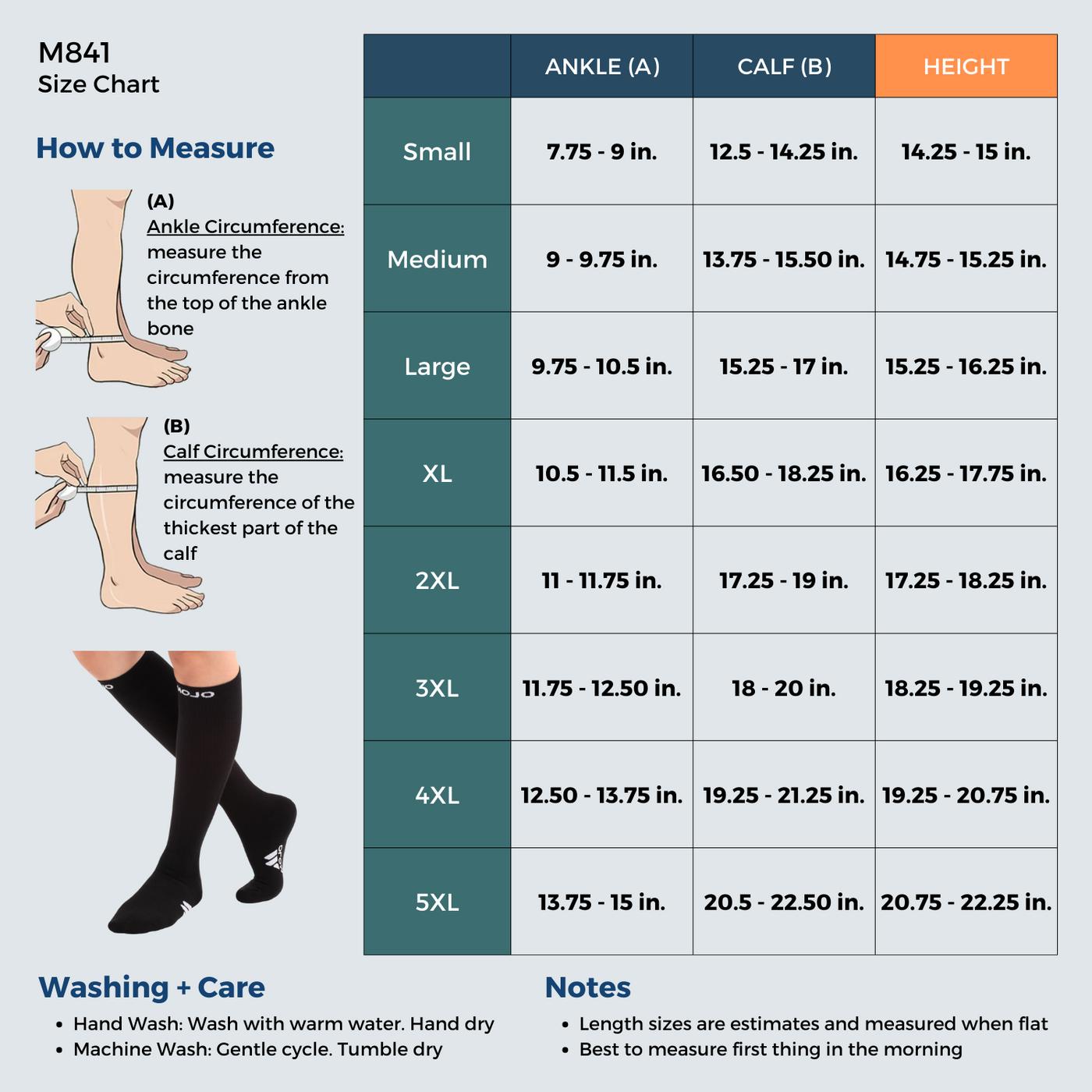 Coolmax Athletic Over-the-Calf Compression Socks for Men 20-30mmHg, M841